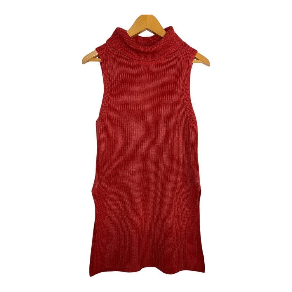 Pendleton Cashmere Blend Women's Sleeveless Knit Turtleneck Sweater Rust XS